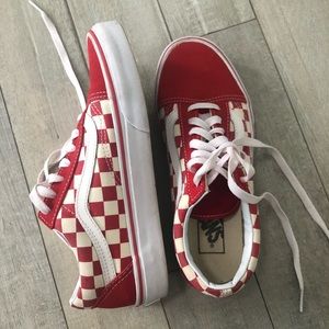 Red checkered vans